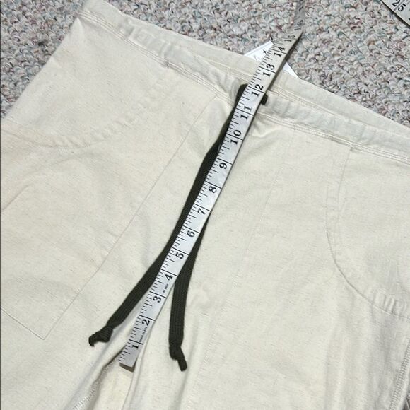 Lululemon Cream Hemp Linen Drawstring Pants Size M 34" Inseam Adjustable Waist - Picture 6 of 7